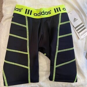 Adidas Climalite Girls Destiny Solid Black Sliding Softball Shorts Sz XS NWT